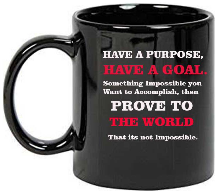 

Juvixbuy Printed Have a Purpose Have a Goal Desing 1 Black Ceramic Coffee mug