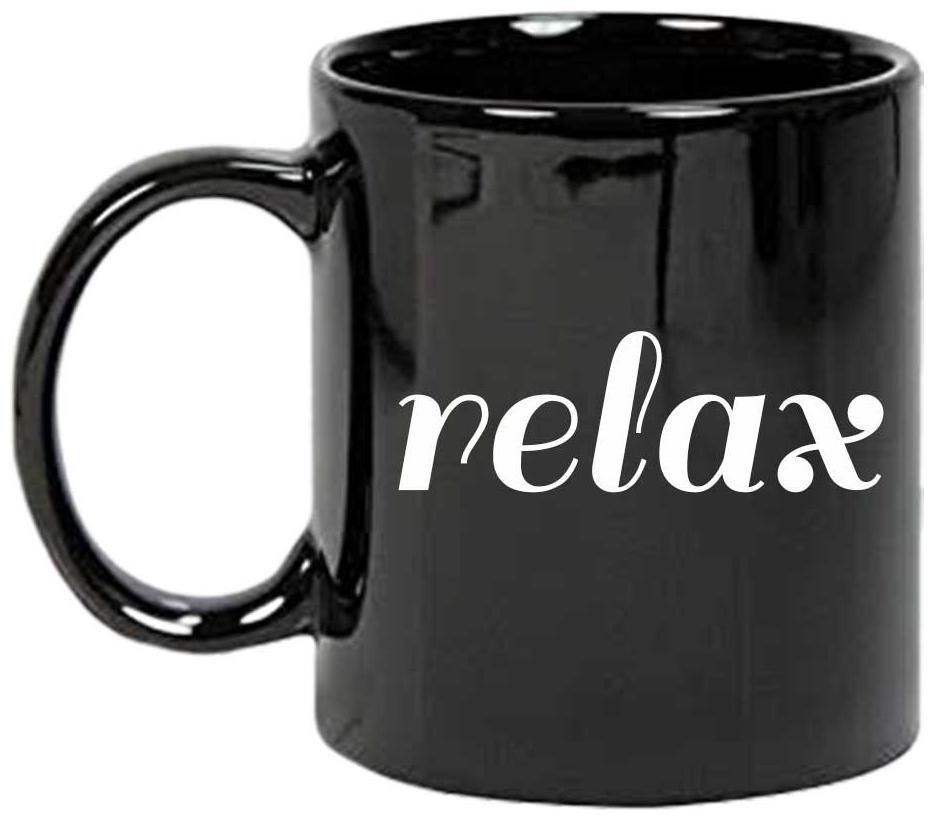 

Juvixbuy Printed Relax Black Coffee Mug