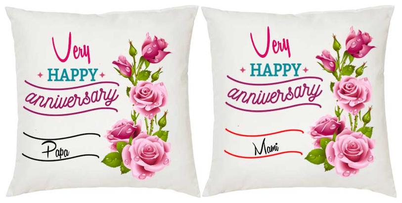 

Juvixbuy Printed Very Happy anniversary Papa Mami (12 Inch x 12 Inch)with Filler Set of 2