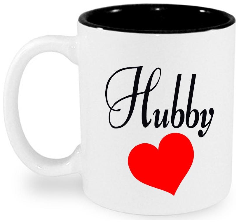 

Juvixbuy Printed Hubby Inside Black Coffee Mug