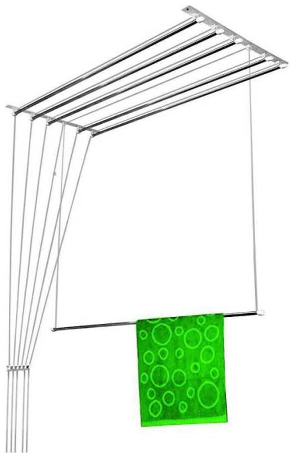 

Kaarq Rust Proof 6 Pipe X 3 ft Individual Drop-down Stainless Steel Ceiling And Metal Channels Clothes Hanger Roof Mount Stainless Steel Ceiling Cloth Dryer Stand