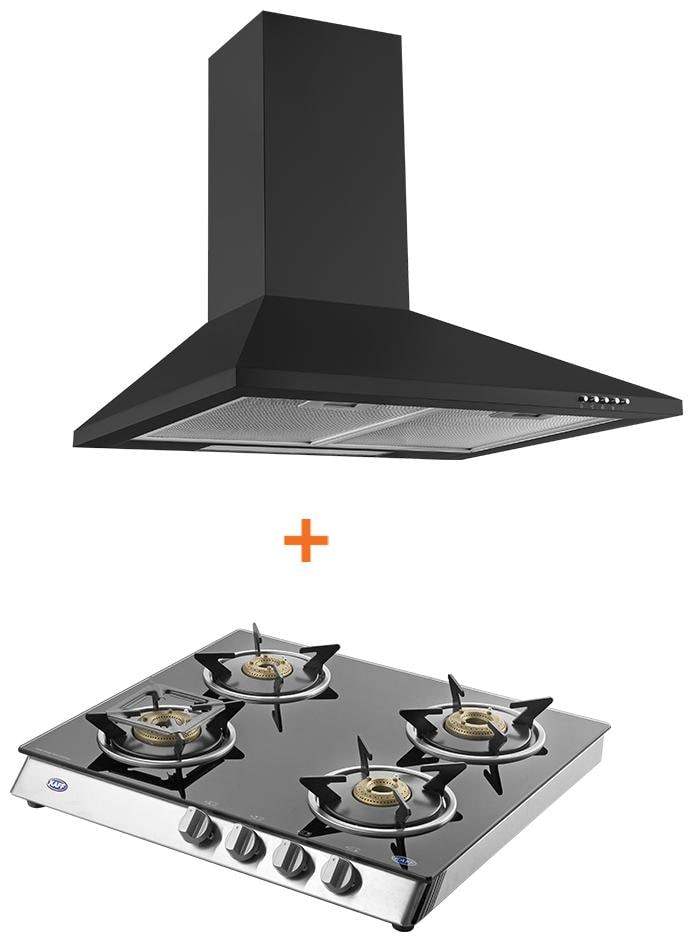Buy Kaff BASE 60 Black Chimney And KC 60 SSGI Gas Stove Online at Low Prices in India
