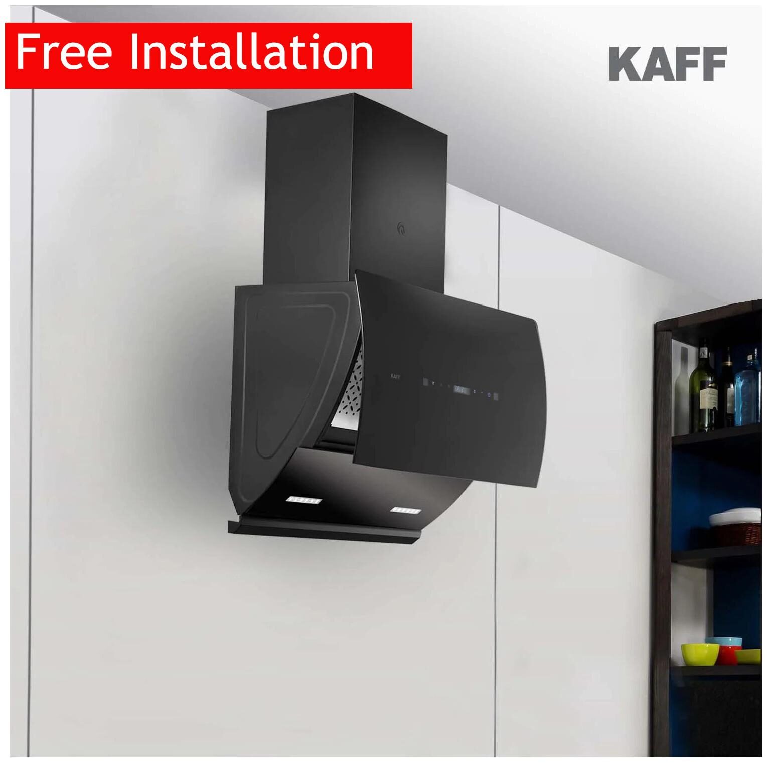 

Kaff Wall Mounted Auto Clean 60 cm 1250 m3 h Black Chimney ( LYRA DHC 60 )