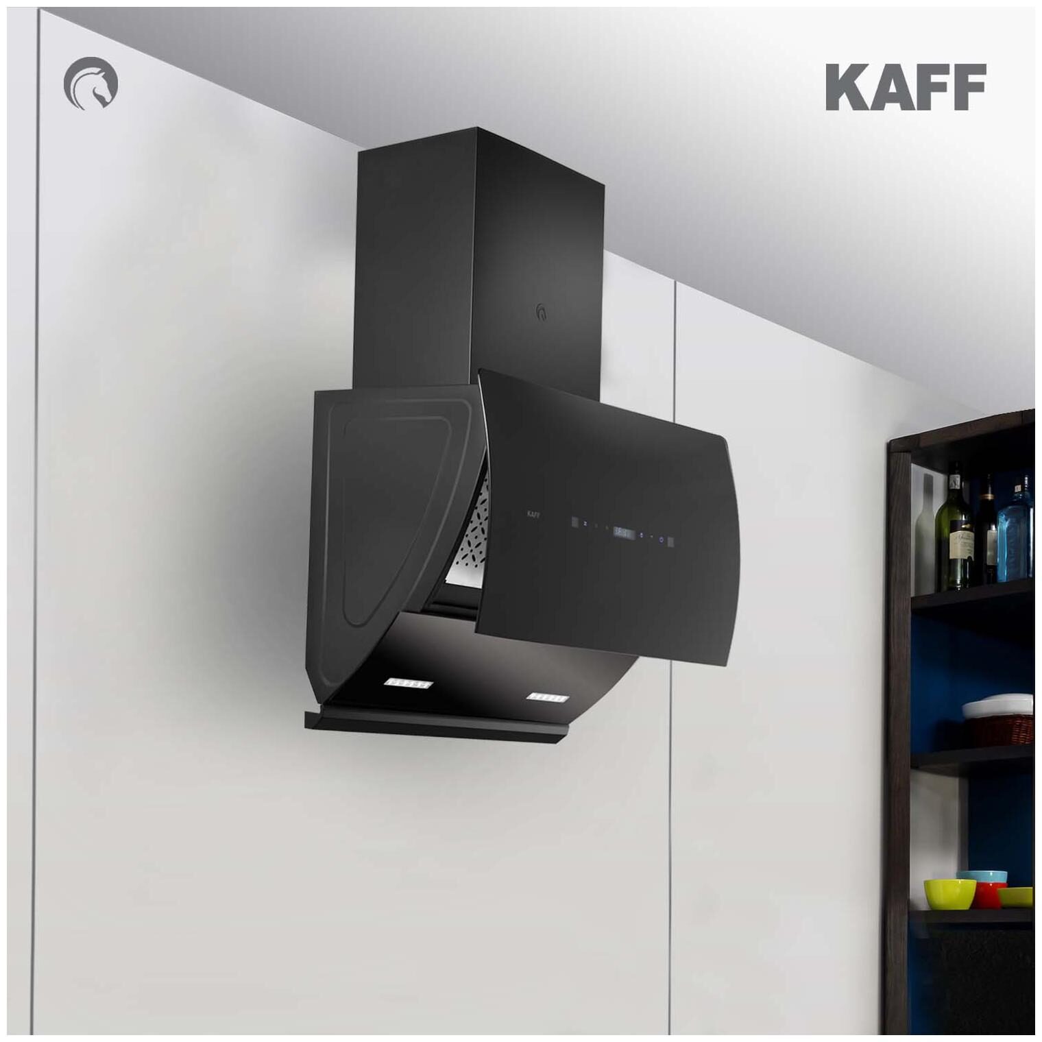 

Kaff Wall Mounted Auto Clean 60 cm 1250 m3 h Black Chimney