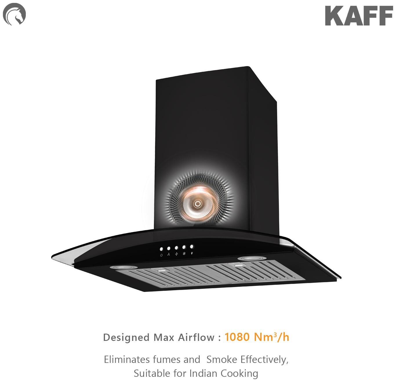 

Kaff Wall Mounted 60 cm 1080 m3 h Grey Chimney ( FIM BF 60 )