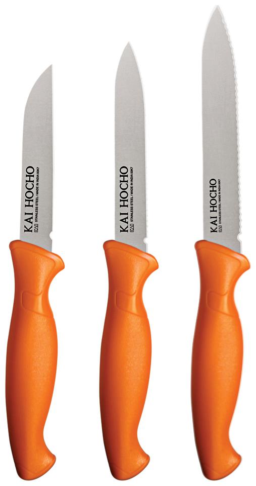 

Kai Hocho Stainless Steel Knife Set (Orange)