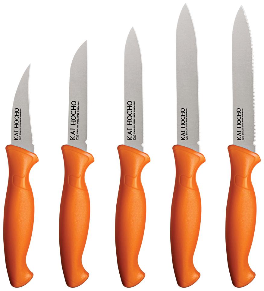 

Kai Hocho Stainless Steel Knife Set (Orange)