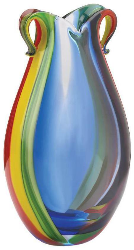 

KALEIDOSCOPE ART GLASS VASE - 11 HIGH - GLASS - MULTI COLOR