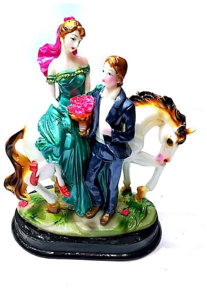 Kanhaclues New Wedding Couple With Hourse Gifted Statue Washable Statue Specially Valentine For Home Decore;Office Decore;Large Size