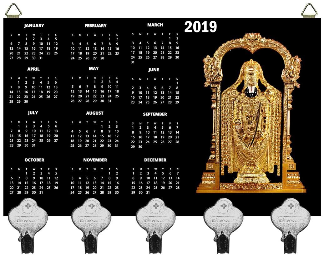 

Kartik God Tirupati Nsth Bala JI Design Digital Printed Wooden Designer Key Holder with New Year Print
