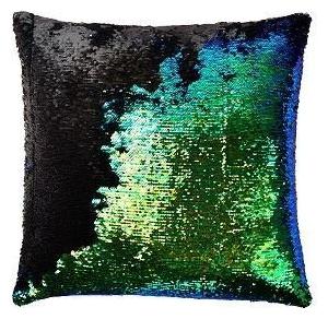 

Kartik Stylish Sequin Mermaid Throw Pillow Cover with Magical Color Changing Reversible Paulette Design Decor Cushion Pillowcase Set of 5 pcs (12x12) - Green Black