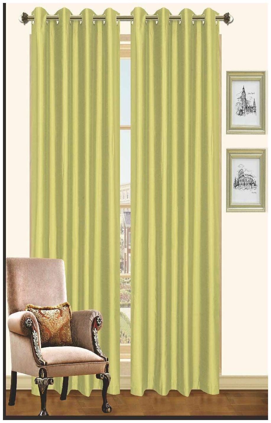 

Kashi Home Holly Collection Window Treatment Curtain Sheer Faux Silk with Gro