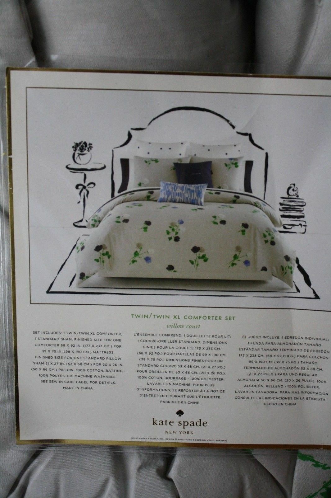 Buy Kate Spade New York Willow Court Platinum Twin Xl Comforter 2