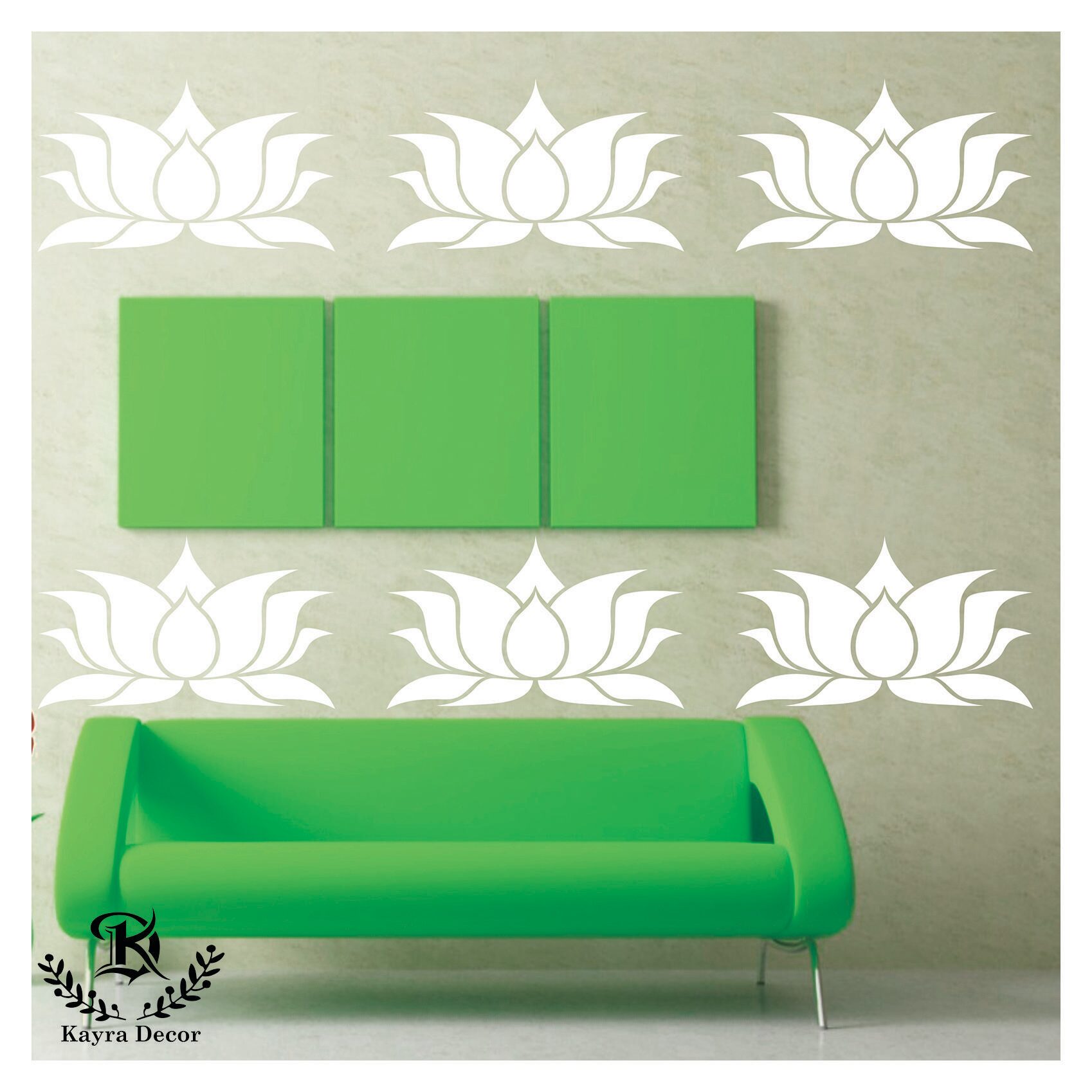 

Kayra Decor Lotus on My Wall Reusable DIY Wall Stencil Painting for Home Decor (PVC 16inch x 24 inch)