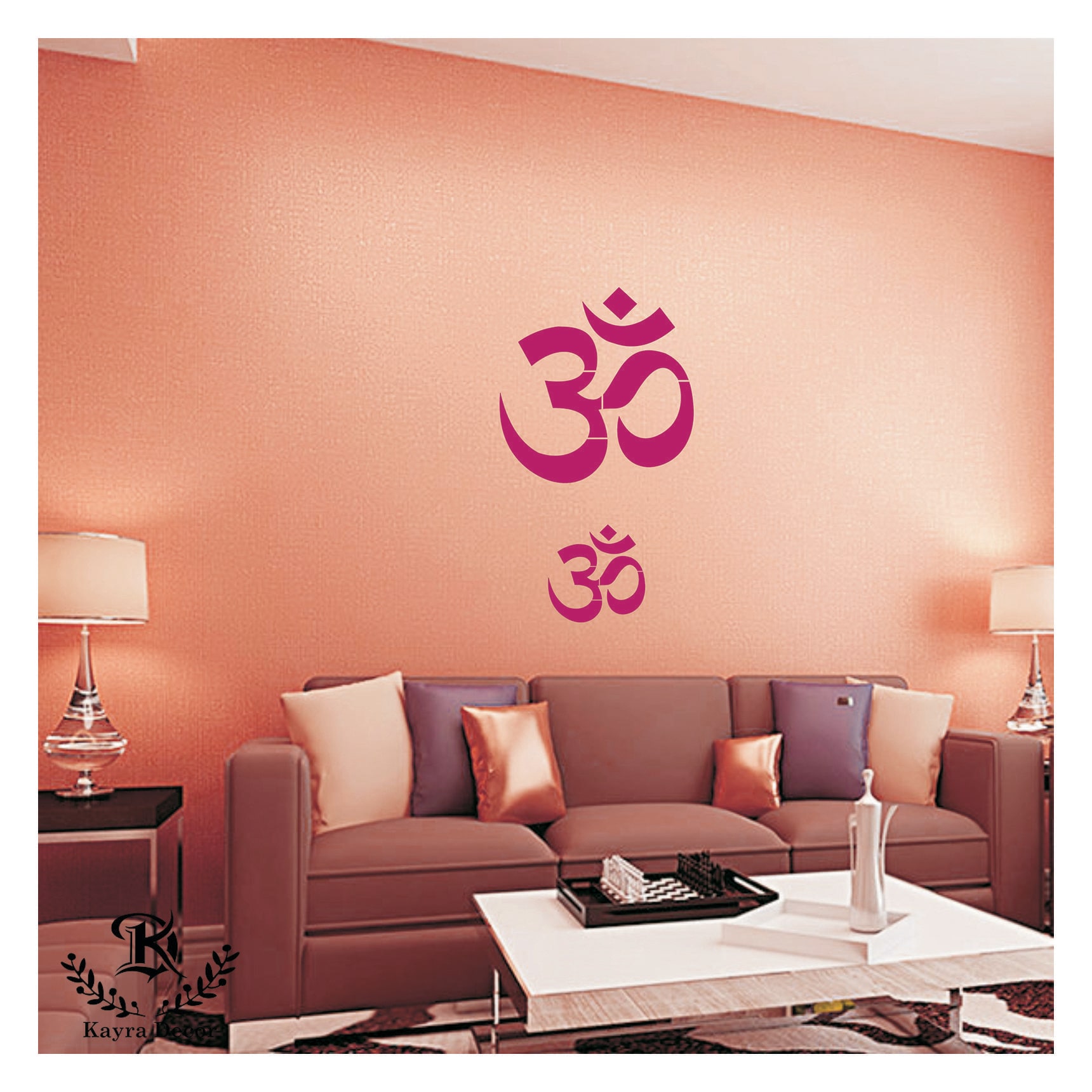

Kayra Decor Om Om Reusable DIY Wall Stencil Painting for Home Decor (PVC 16inch x 24 inch)
