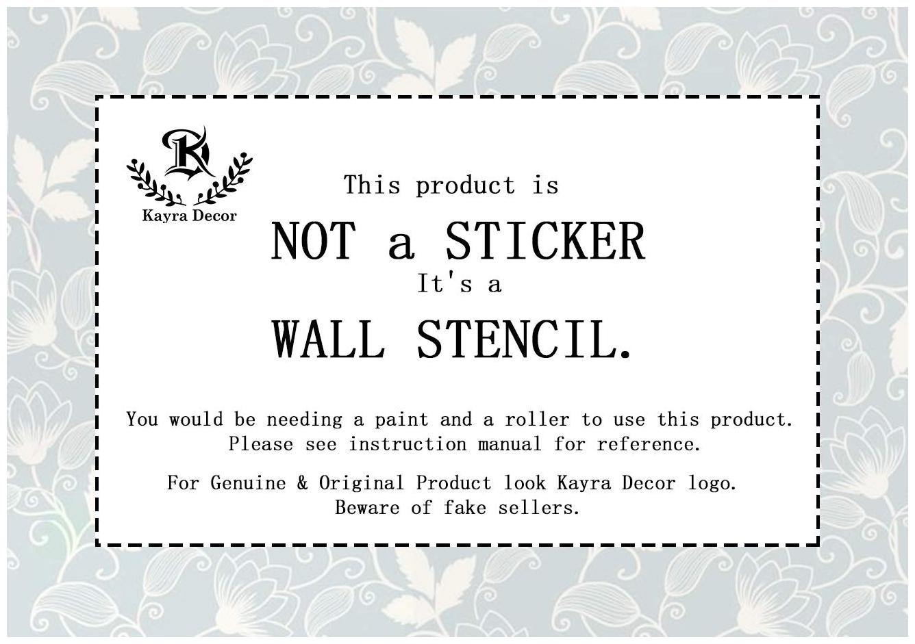

Kayra Decor Reusable Wall Stencil for walldecor (PVC 19 6X31 5inch)