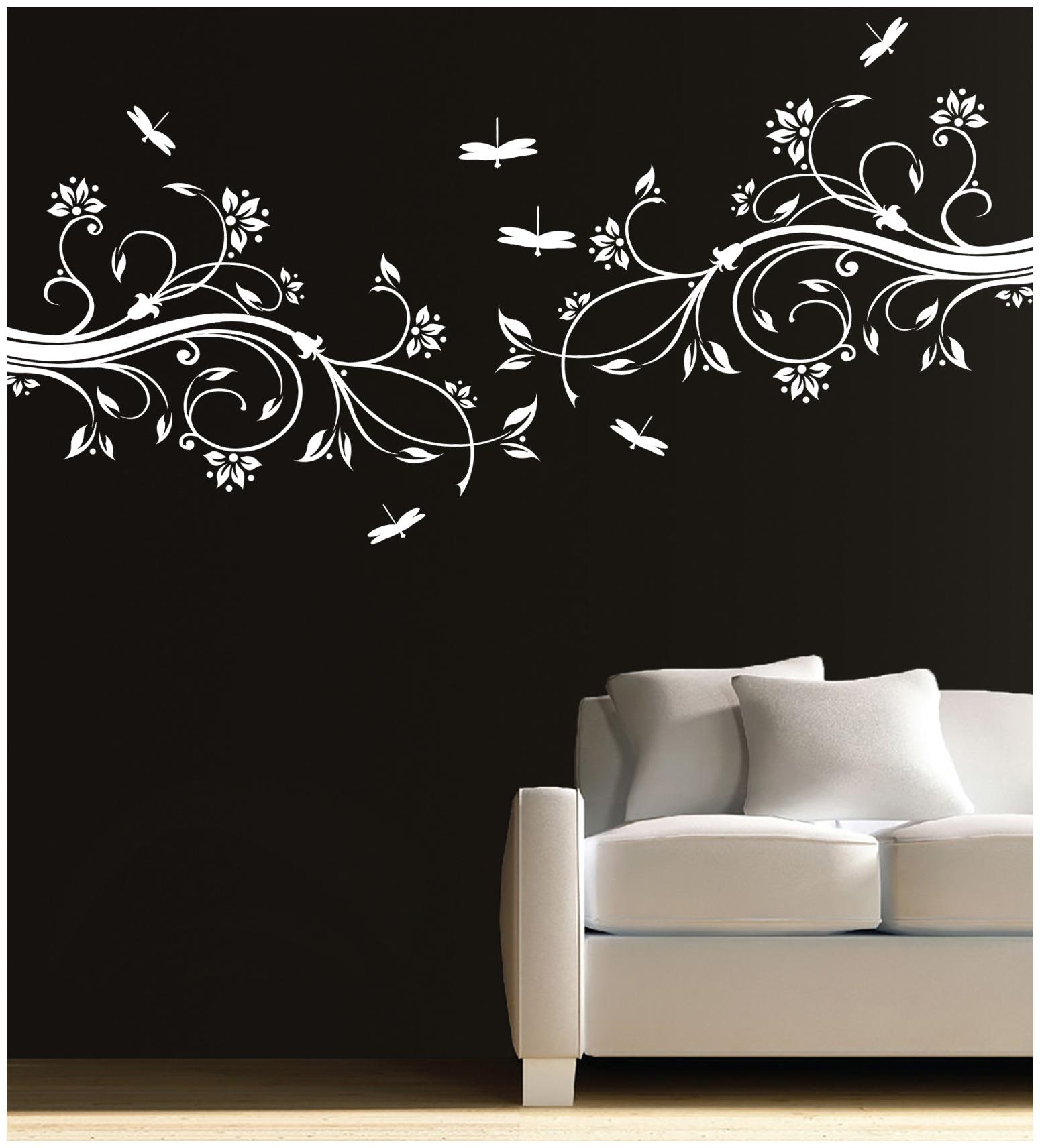 

Kayra Decor DIY Dragonfly and Flowers Painting Stencil for Wall Decor (16x24-inches Multicolour)