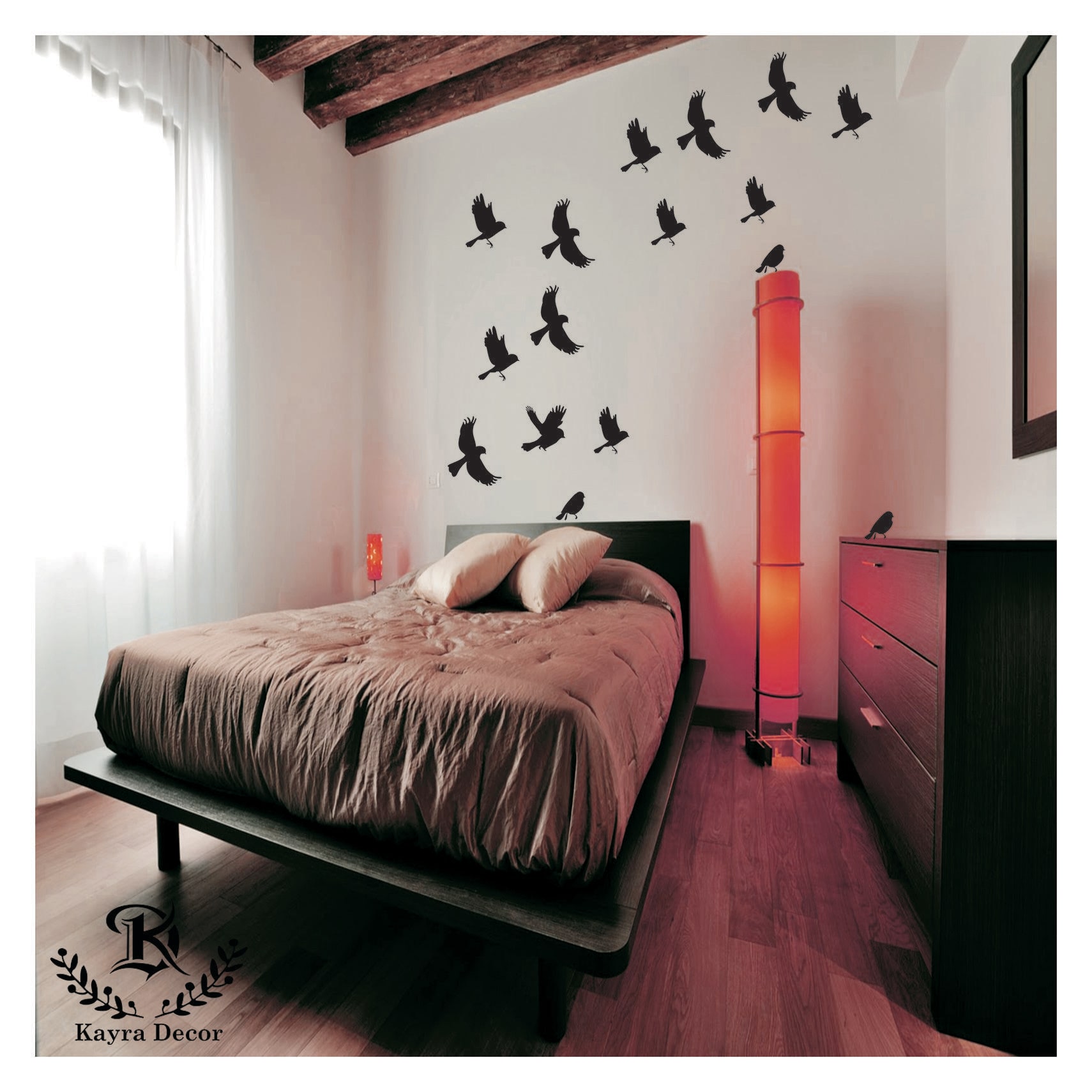 

Kayra Decor Free Birds Reusable DIY Wall Stencil Painting for Home Decor (PVC 16inch x 24 inch)