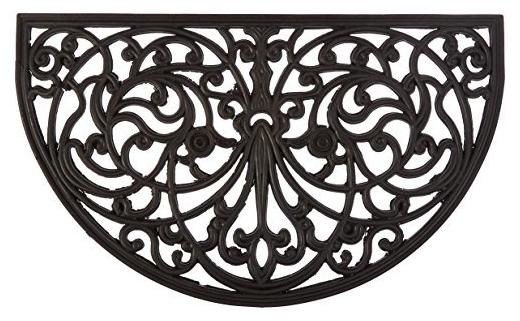 

Kempf Half Moon Shaped Rubber Scroll Doormat 18 by 30 by 0 5-Inch