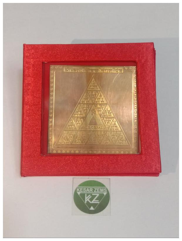 

KESAR ZEMS Energised Copper Shree Run Mochak Mangal Yantra With Red Velvet box
