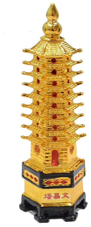 

Kesar Zems Fengshui 9 Level Pagoda Education Tower For Education And Career (6 X 6 X 20 Cm Golden)