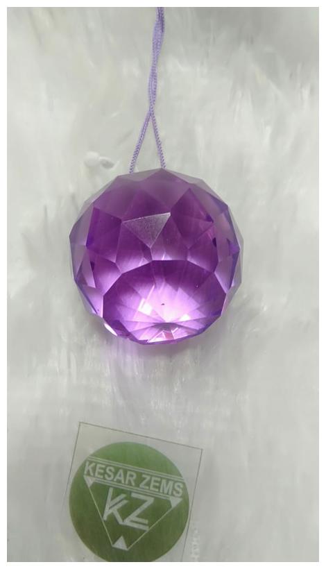

Kesar Zems Purple Crystal Hanging Ball With Purple Thread For Good Luck And Prosperity 40 Mm (4 X 4 X 4 Cm Purple)