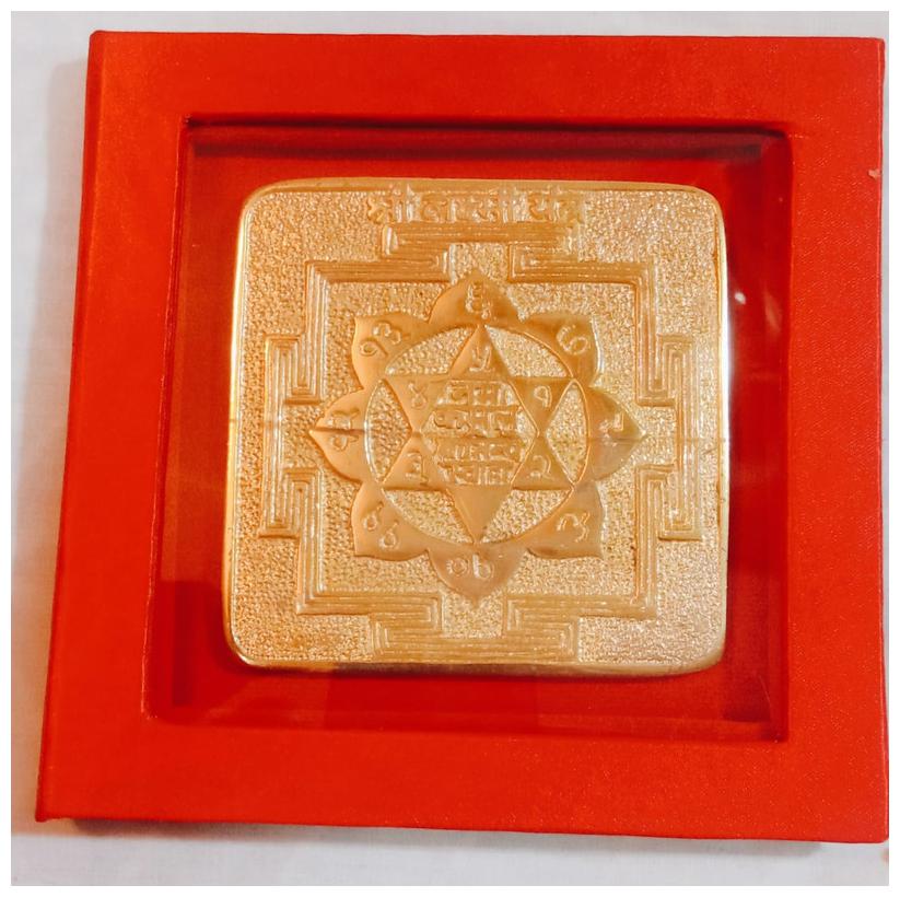 

KESAR ZEMS Pure Brass yantra -Energised Laxmi Yantra For Prosperity Wealth Golden
