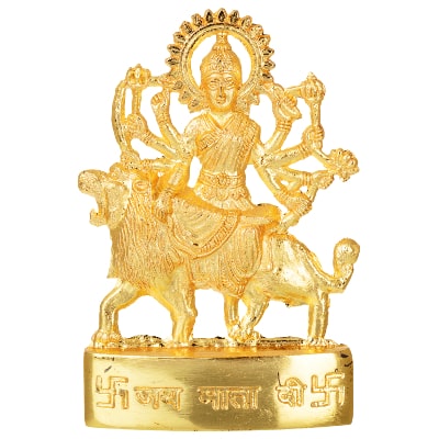 

Kesar Zems Zinc Goddess Maa Durga Idol (7 cm x 5 cm x 0 5 cm Gold)