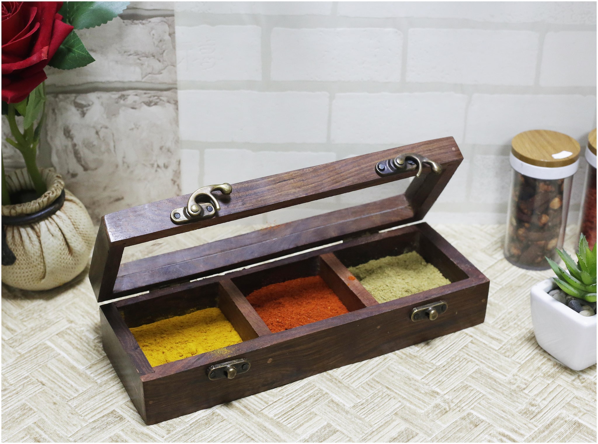 

Kesha Spree Multi Utility Spice(Dry and Powder) Dry Fruit Boxes - Export Quality - 3 Parts