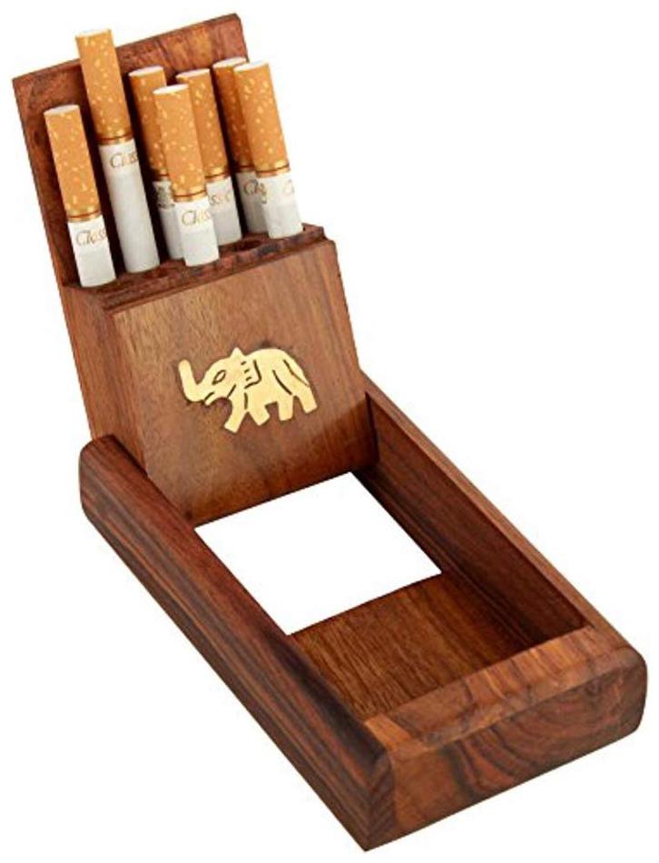

Kesha Spree Wooden Pocket Case Holder Stand Hand Carved - 1 only Random Design-Export Quality - Upto 4 inch