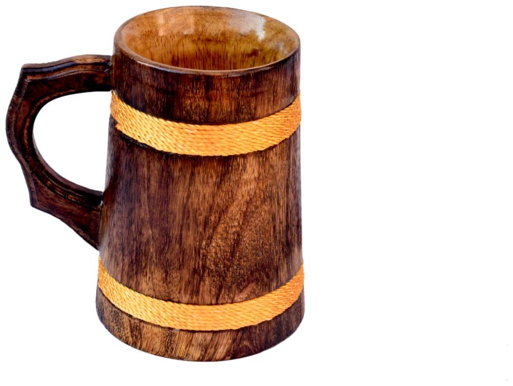 

Kesha Spree Handicraft Rustic Knitted Wooden Beer Mug - 330 ml 4 5 x 5 5 x 6 inch (1 pc)