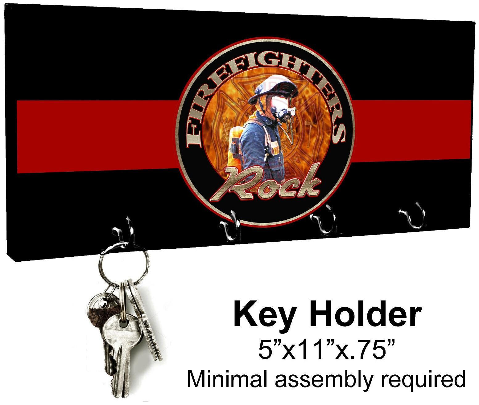 

KEY HANGER HOLDER RACK - FIREFIGHTER S10 Fire Man Dept Hero Responder Volunteer