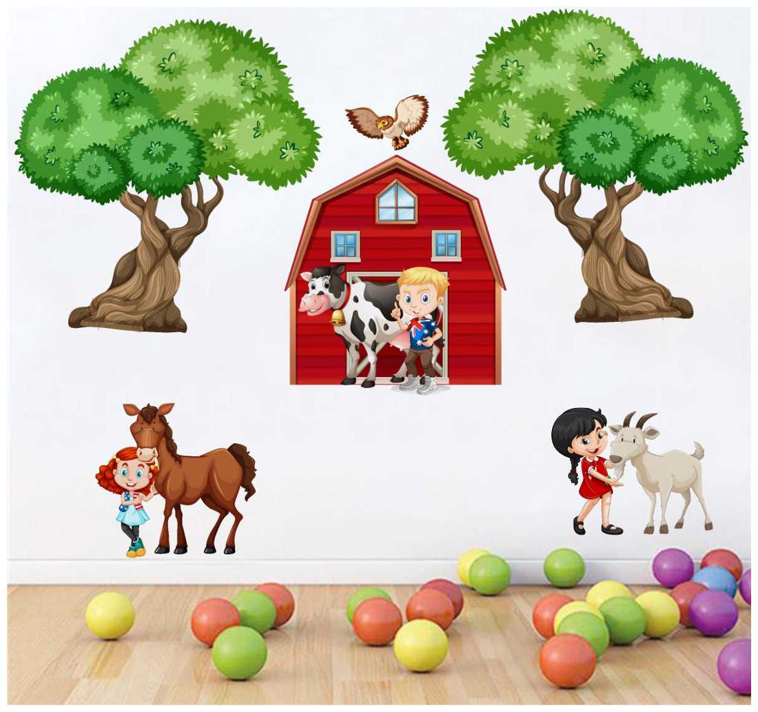 

Rawpockets Wall Stickers Kids and Farm Animals Wall Decal Sticker
