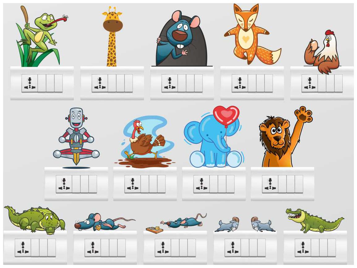 

Rawpockets Wall Stickers Kids Animals Combo