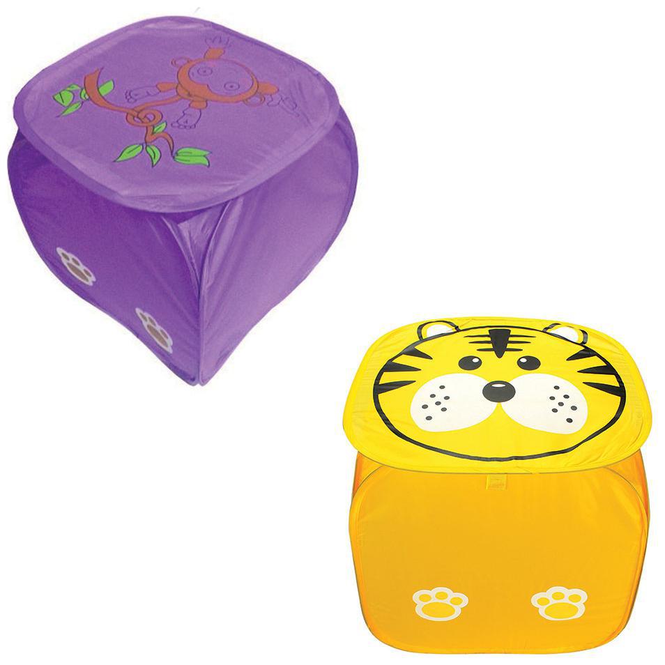 

Kids Mandi Polyester Purple Laundry Basket ( Set of 2 )