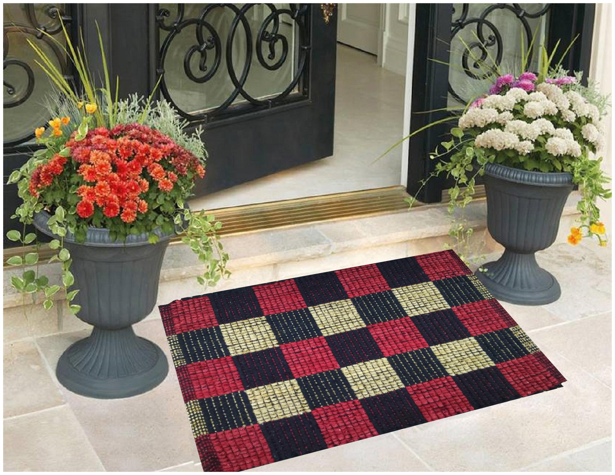 

KIHOME Stylish Printed Cotton Beautiful Colors Bath Rug For Bathroom Bedroom