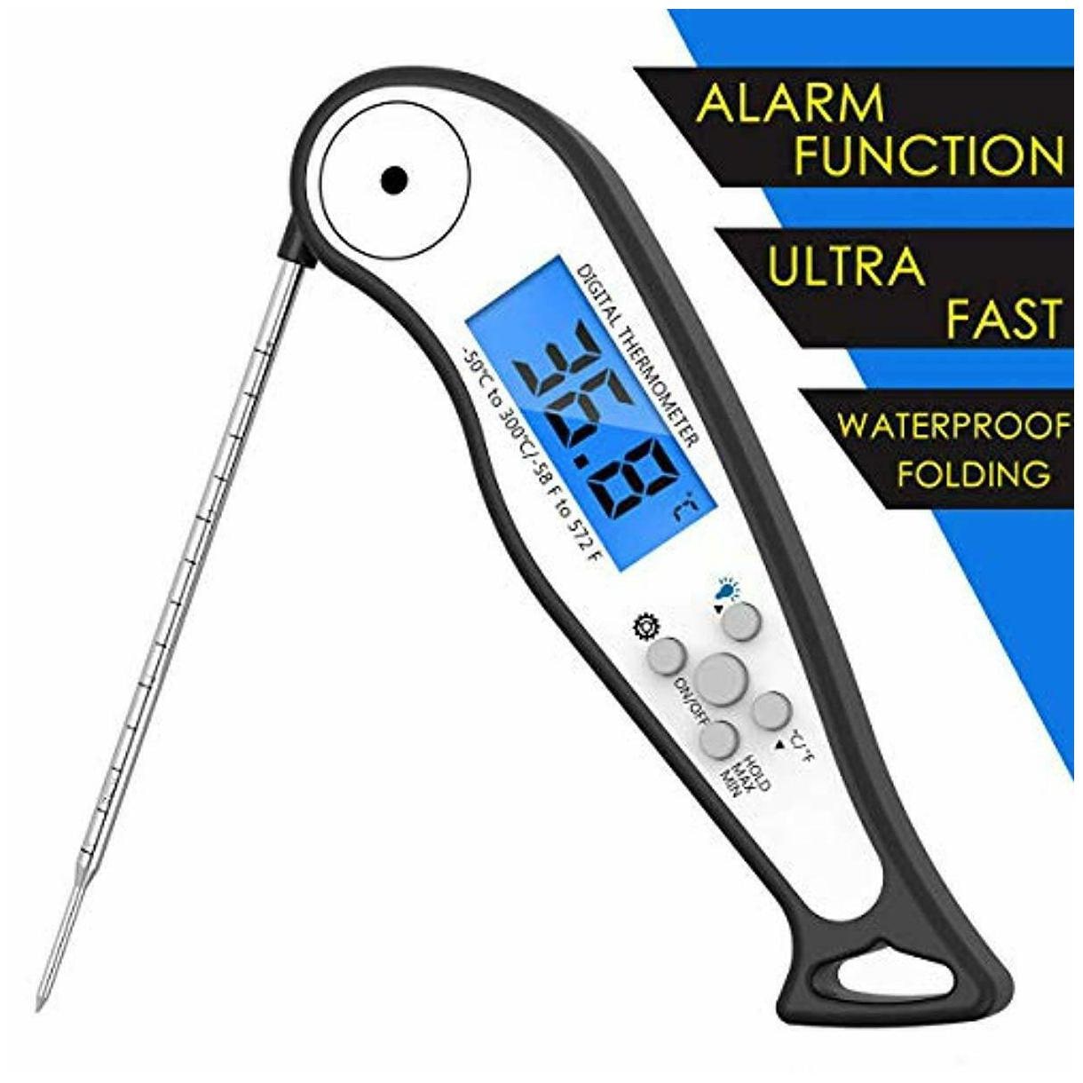 

KINGMAS Digital Instant Read Meat Thermometer Backlight Waterproof with 4 6 Fol