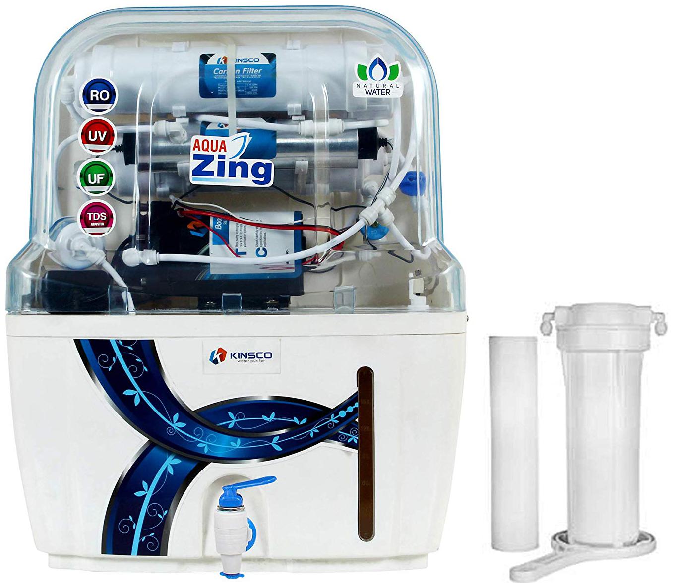 

Kinsco Aqua Zing 15 Litre RO UV UF TDS Adjuster Water Purifier