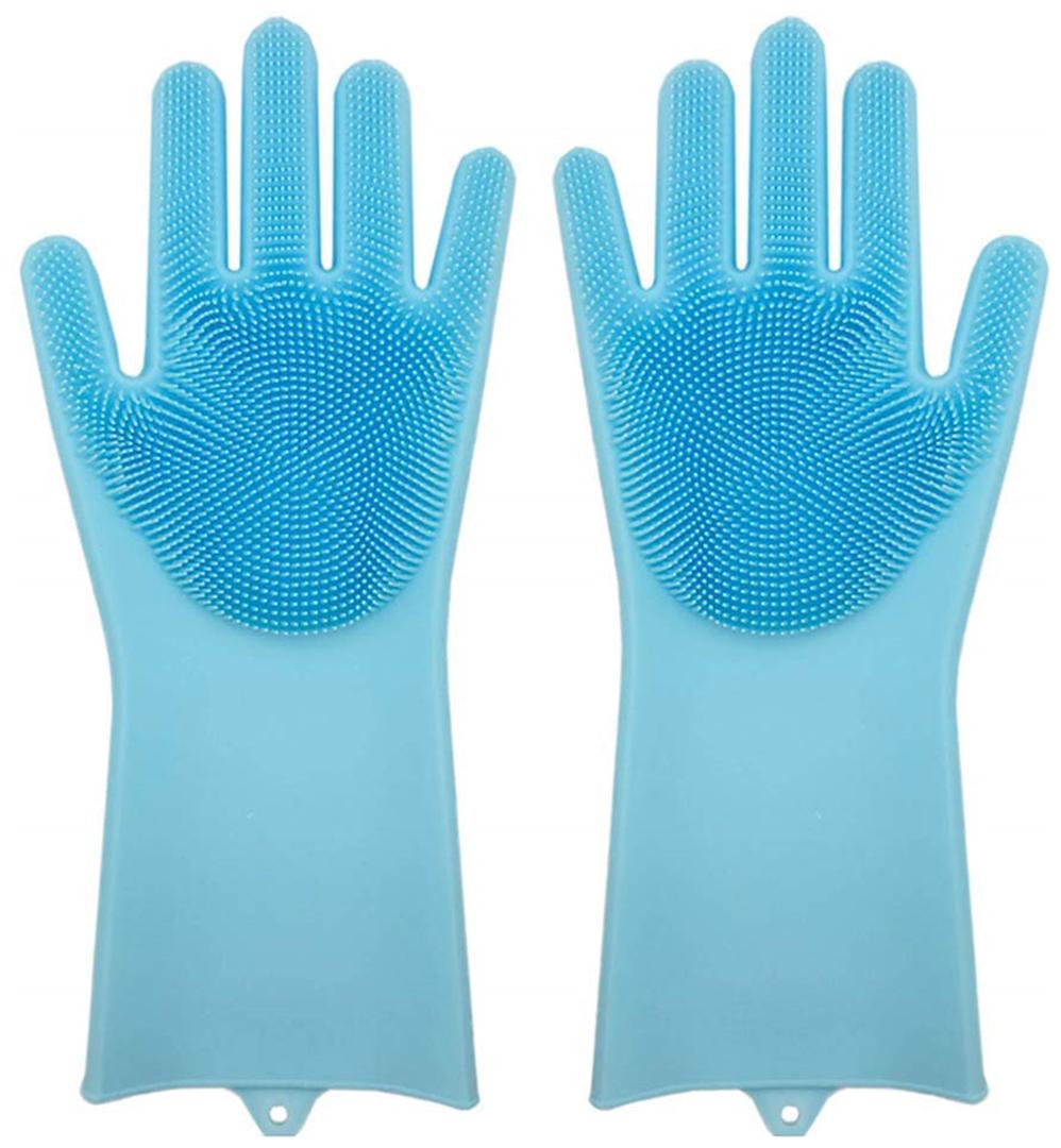 

Kipsmarts Silicone Non-Slip Dishwashing and Pet Grooming Magic Latex Scrubbing Gloves for Household Cleaning Great for Protecting Hands