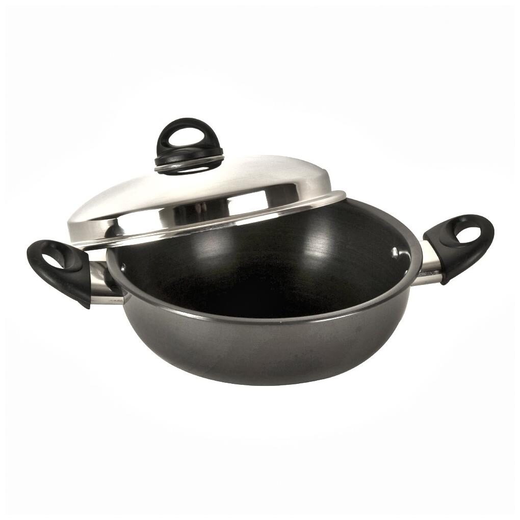 

Kitchen Chef Hard Anodized Deep Non-stick Kadai Kadhai 27 cm With Lid