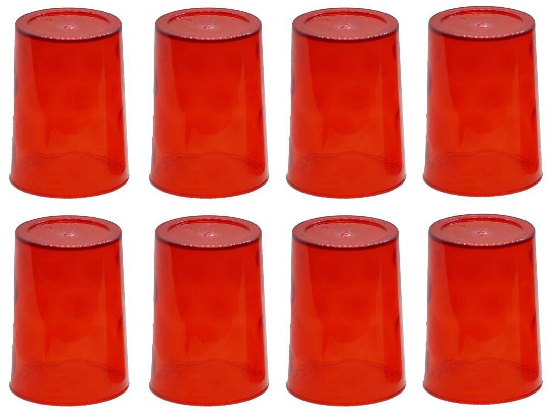 

Kitchen Closet Red Plastic Glass Set(Pack of 8)