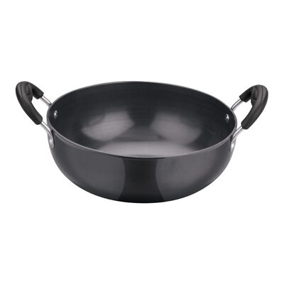 

Kitchen Essentials Hard Anodised Induction Kadhai With Lid -3500 ml