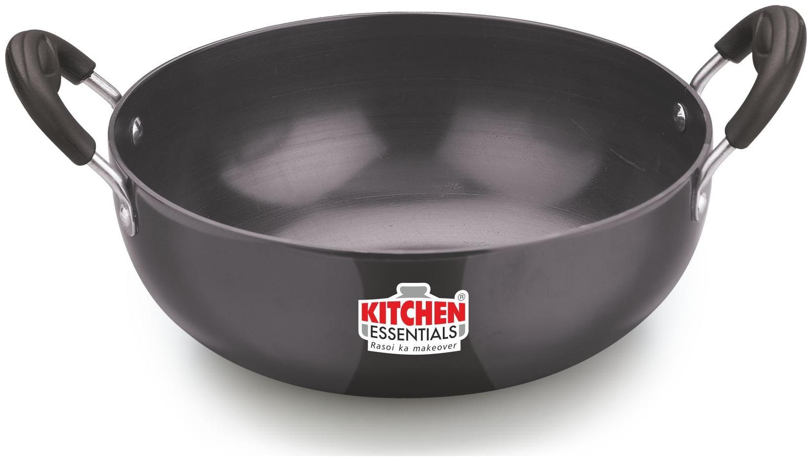 

Kitchen Essentials Induction Kadai 3500 ml Hard Anodised 14 inch without lid