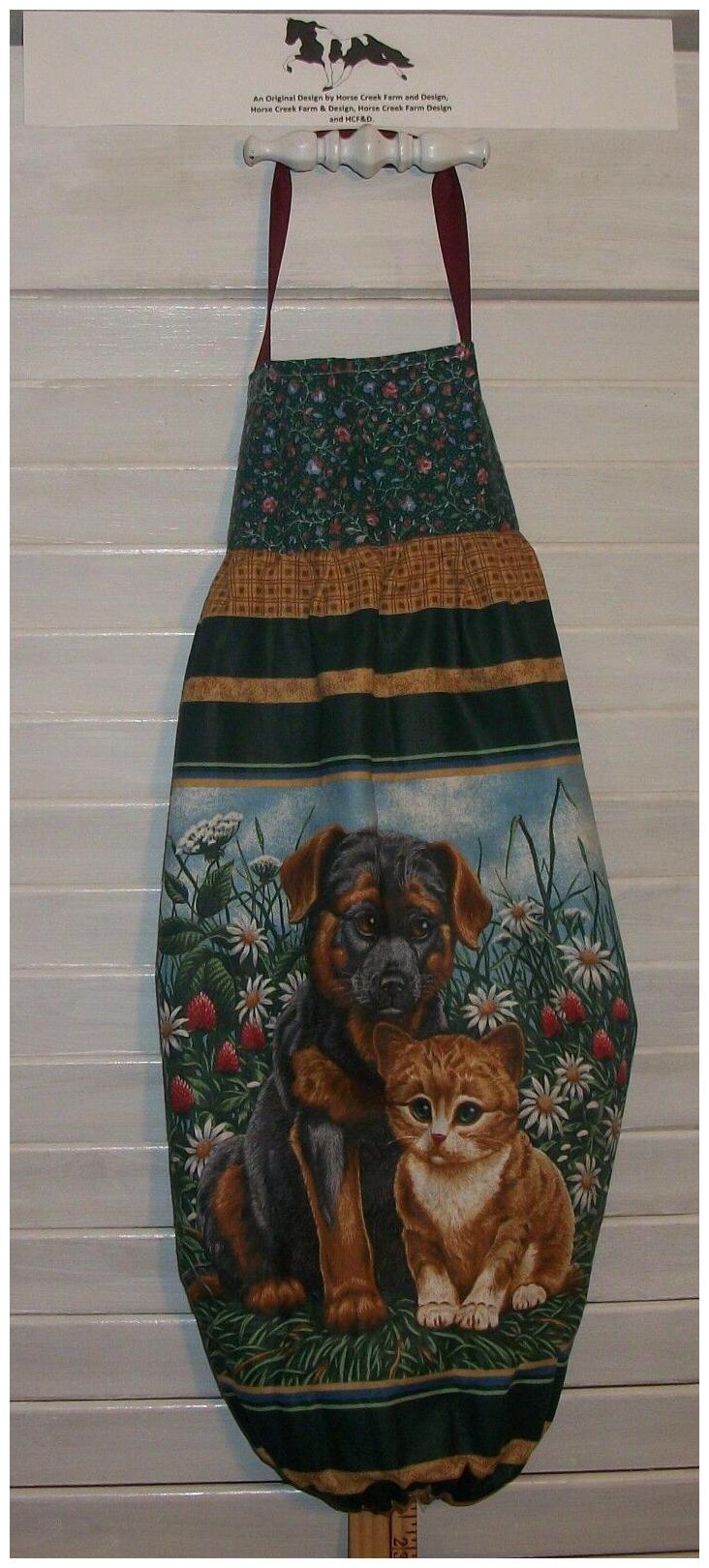 

Kitten Black Tan Puppy Plastic Grocery Bag Rag Sock Holder Organizer