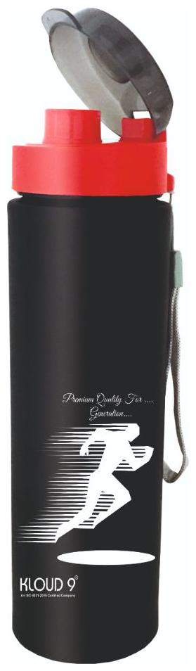 

Kloud 9 Stainless Steel Black Water Bottle ( 900 ml Set of 1 )