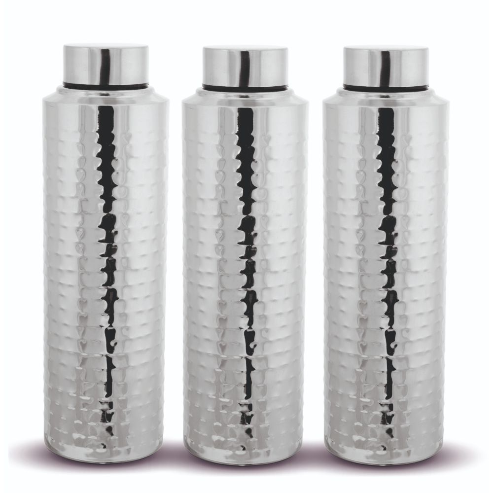 

Kloud 9 Stainless Steel Silver Water Bottle ( 1000 ml Set of 3 )