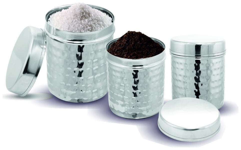 

Kloud 9 300 ml 450 ml Silver Stainless steel Container Set - Set of 3