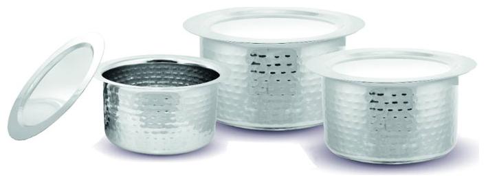 

Kloud 9 Hammered Induction Bottom Avni Tope Set with Lid - Pack of 3 pcs