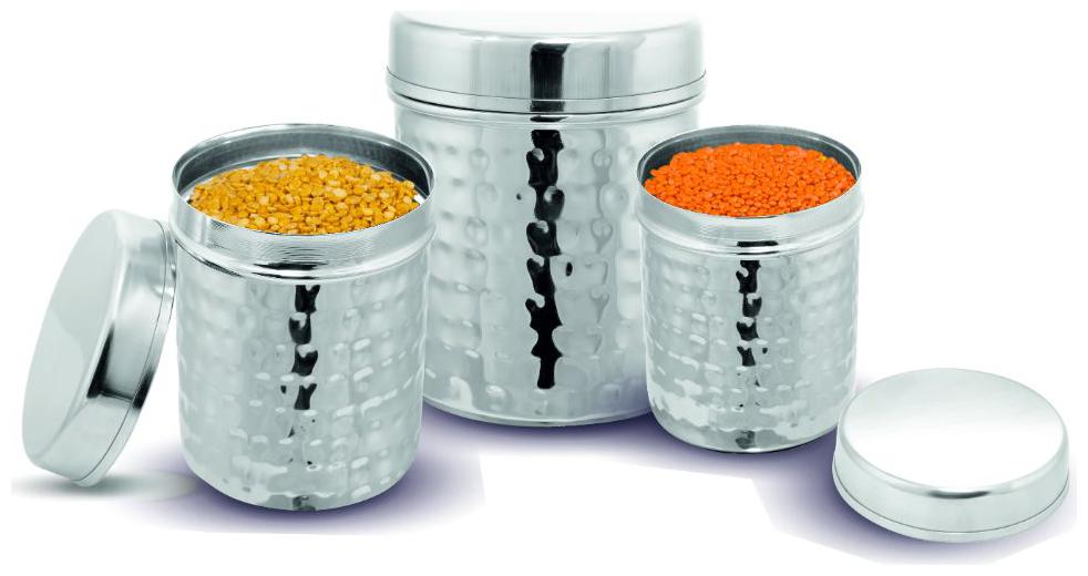 

Kloud 9 900 ml 1250 ml Silver Stainless steel Container Set - Set of 3