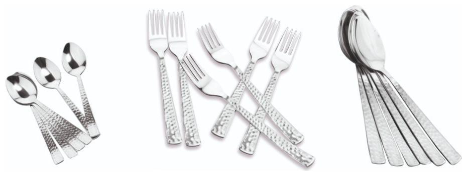 

Kloud 9 Hammered Opal Cutlery Set - Pack of 18 pcs